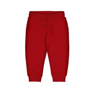 Red Joggers - Basic Cuffed Fleece Trousers