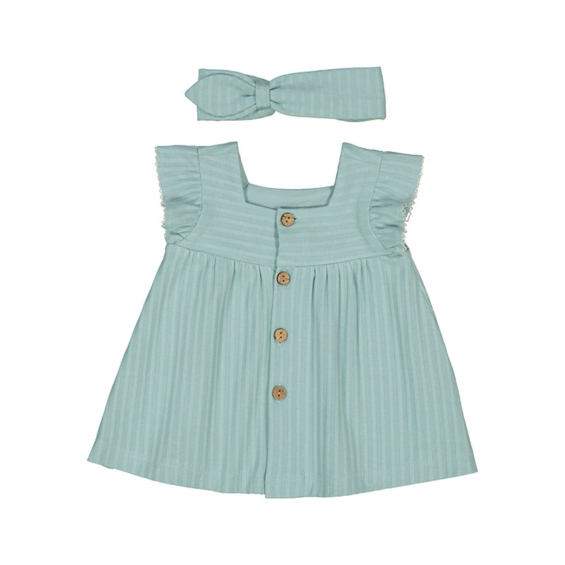 Jade Stripe Baby Dress & Headband