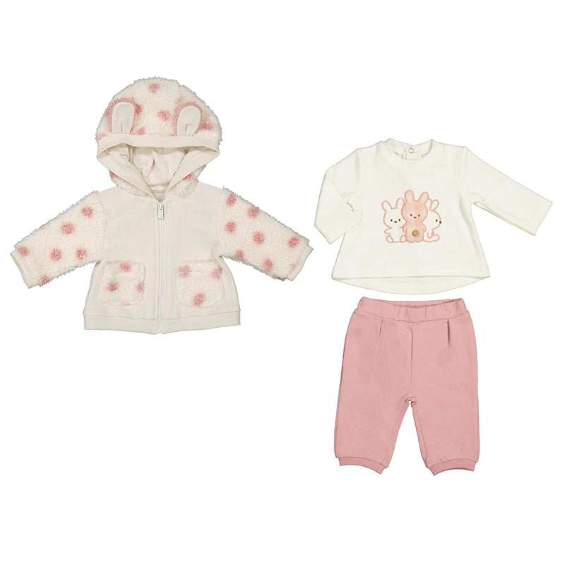 Blush Bunny Fuzzy Tracksuit Set