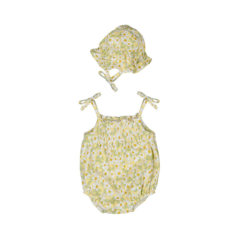 Sunny Floral Sunsuit & Hat Set