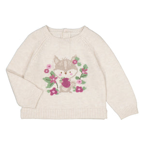 Cute Critter & Flowers Jacquard Jumper Sweater