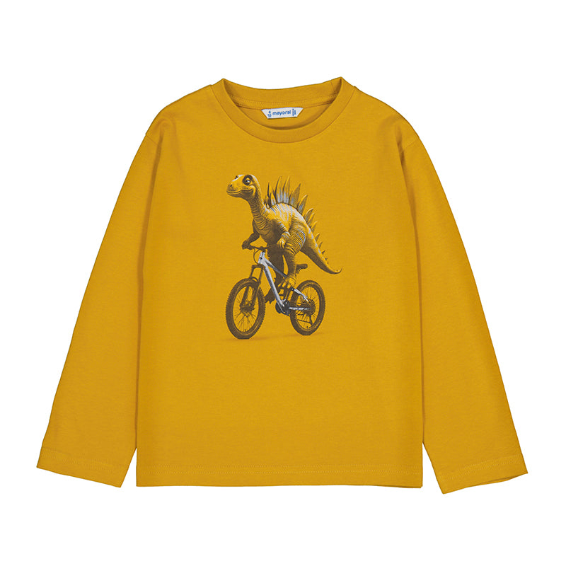 Bicycle Dino Long Sleeve Mustard Tee