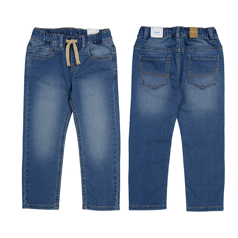 Soft Medium Blue Denim Jogger Pants