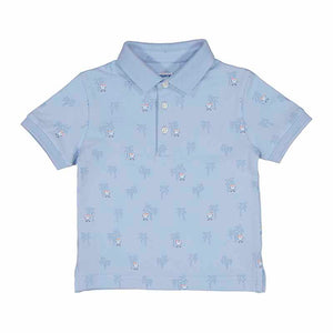 Sky Blue Palm & Vans Short Sleeve Polo