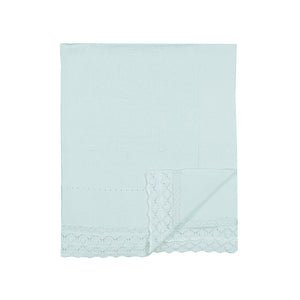 Sky Blue Knit Cotton Baby Shawl Blanket