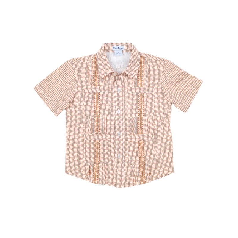 Guayabera - Gameday Burnt Orange Wave Check SS Shirt