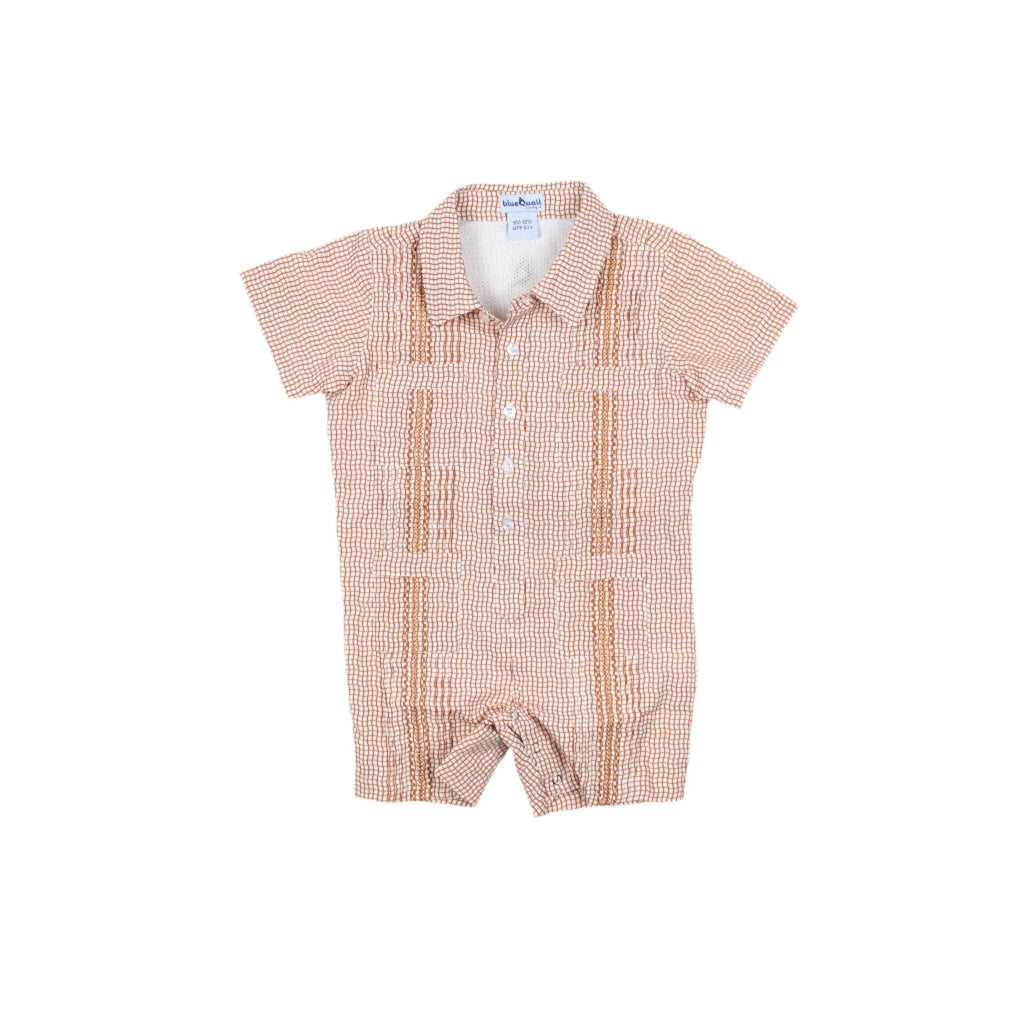 Gameday Burnt Orange Guayabera Romper