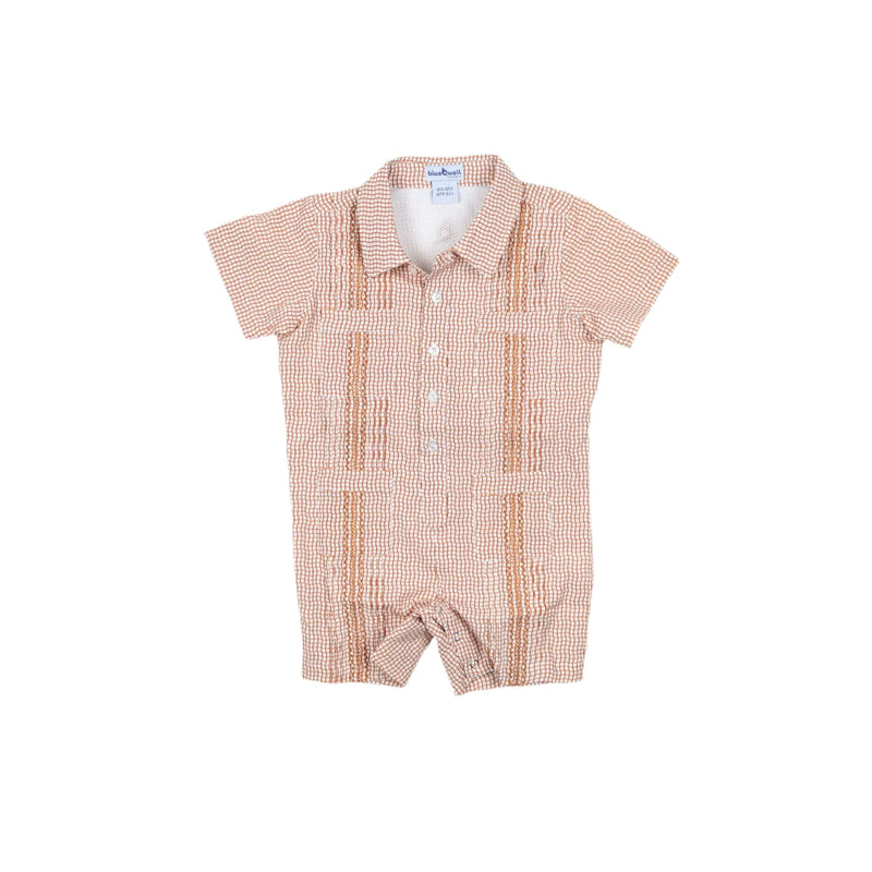 Gameday Burnt Orange Guayabera Romper