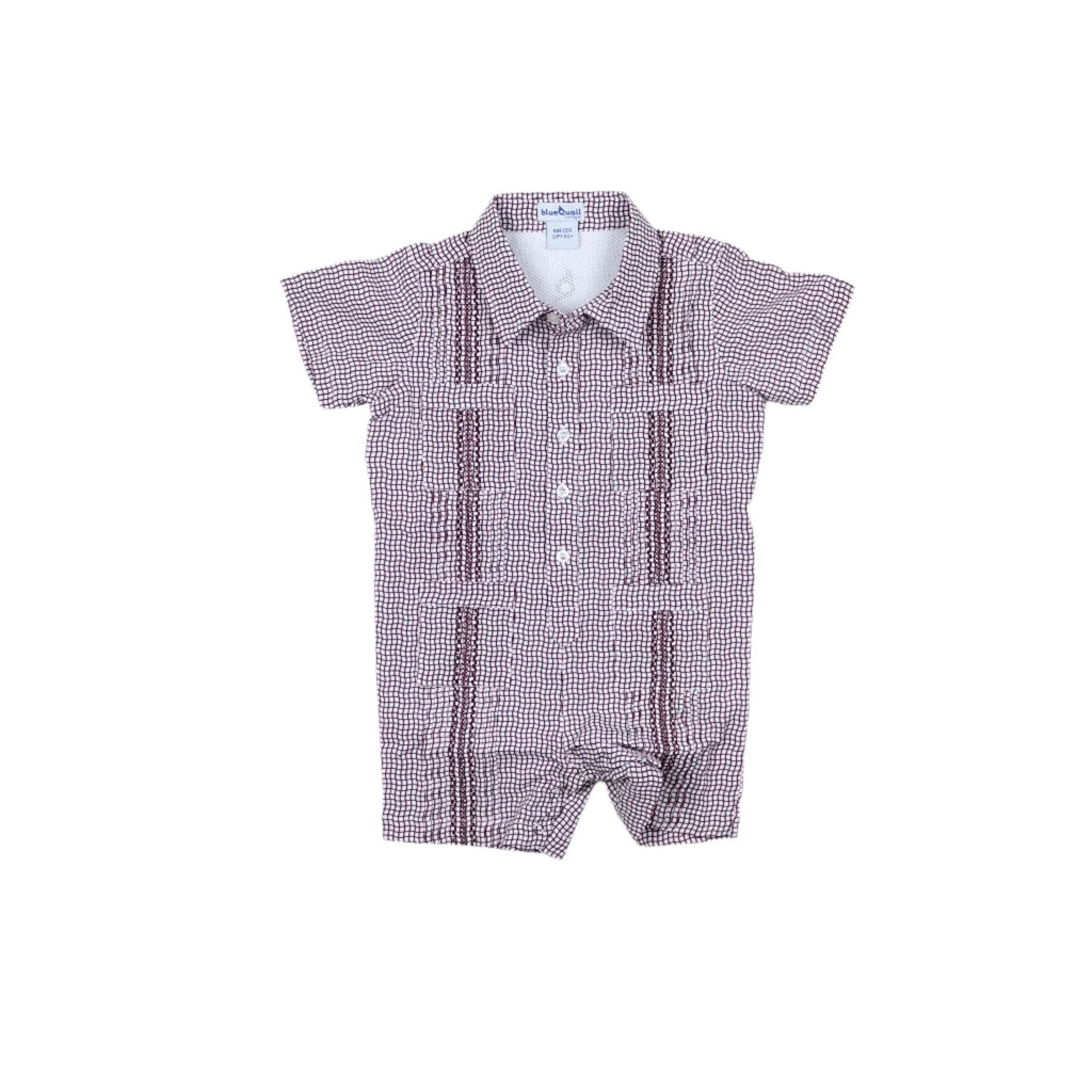 Gameday Maroon Guayabera Romper