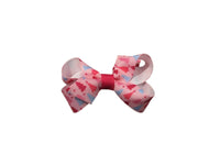 Mini Holiday Grosgrain Hair Bow - Pink Trees