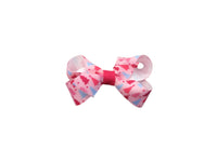 Mini Holiday Grosgrain Hair Bow - Pink Trees