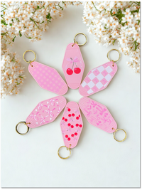 Retro Pink Keychains/Bag Charms