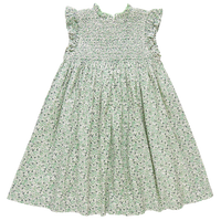 Girls Stevie Dress - Green Mini Ditsy