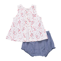 Baby Girls Jaipur Set - Red Ditsy Stars