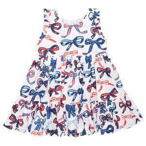 Kelsey Dress - Red White & Bows