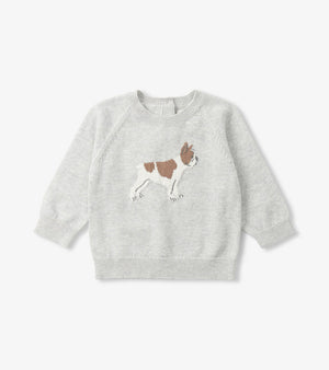 Little Bulldog Raglan Pull Over Sweater & Pant Set