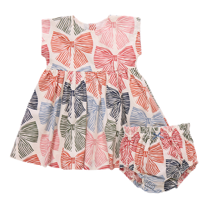 Baby Girls Adaline Dress Set - Multi Striped Bows