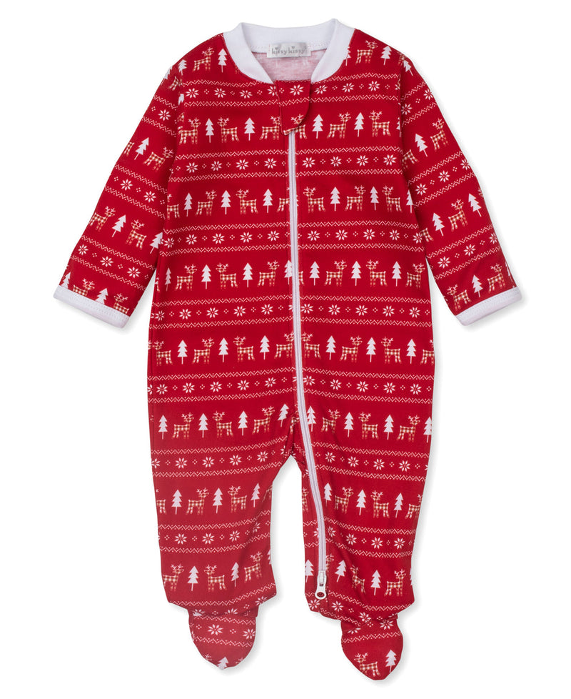 Reindeer Checks Zipper Footie