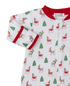 Christmas Reindeer Zip Footie