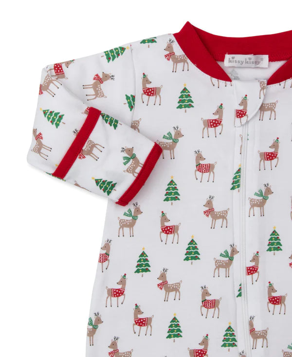 Christmas Reindeer Zip Footie