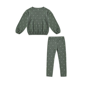 Spongey Knit Set || Evergreen Ditsy