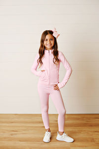 Pink Activewear Zipper Jacket