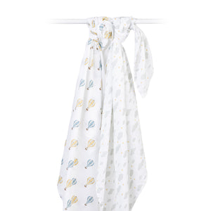 Lulujo Cotton Swaddles - Hot Air Balloons & Clouds