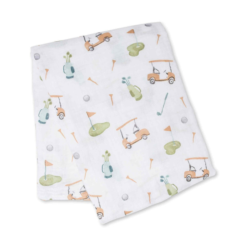 Lulujo Cotton Swaddle – Golf – 47×47″