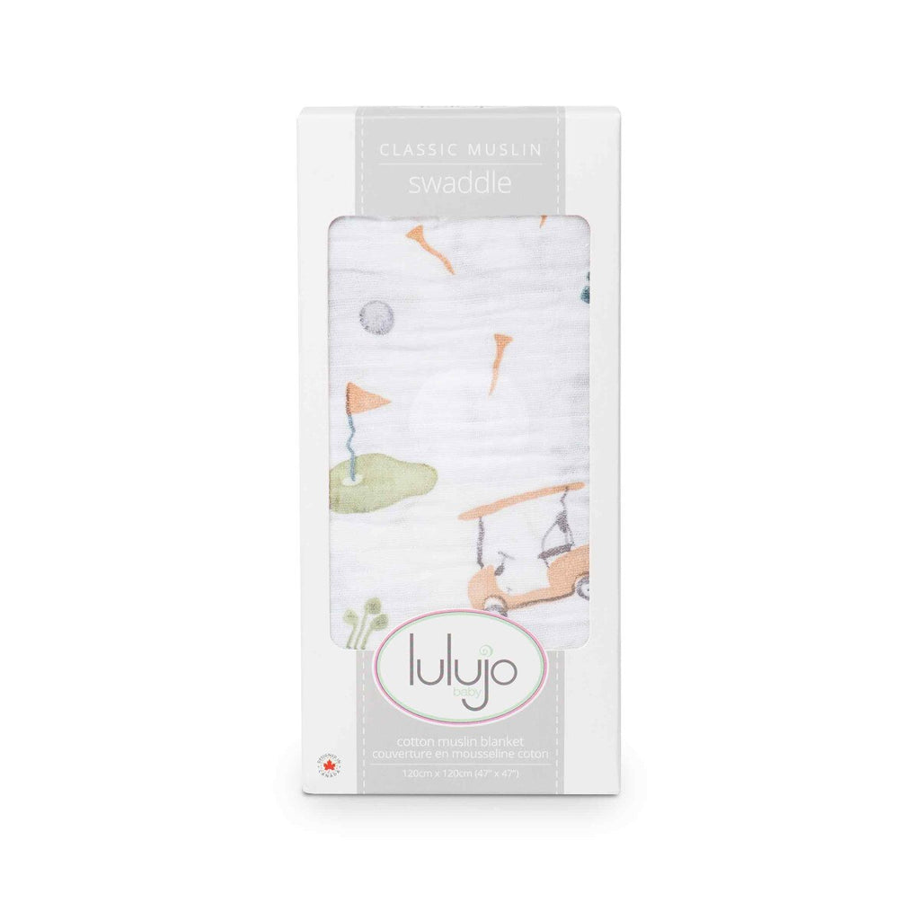 Lulujo Cotton Swaddle – Golf – 47×47″