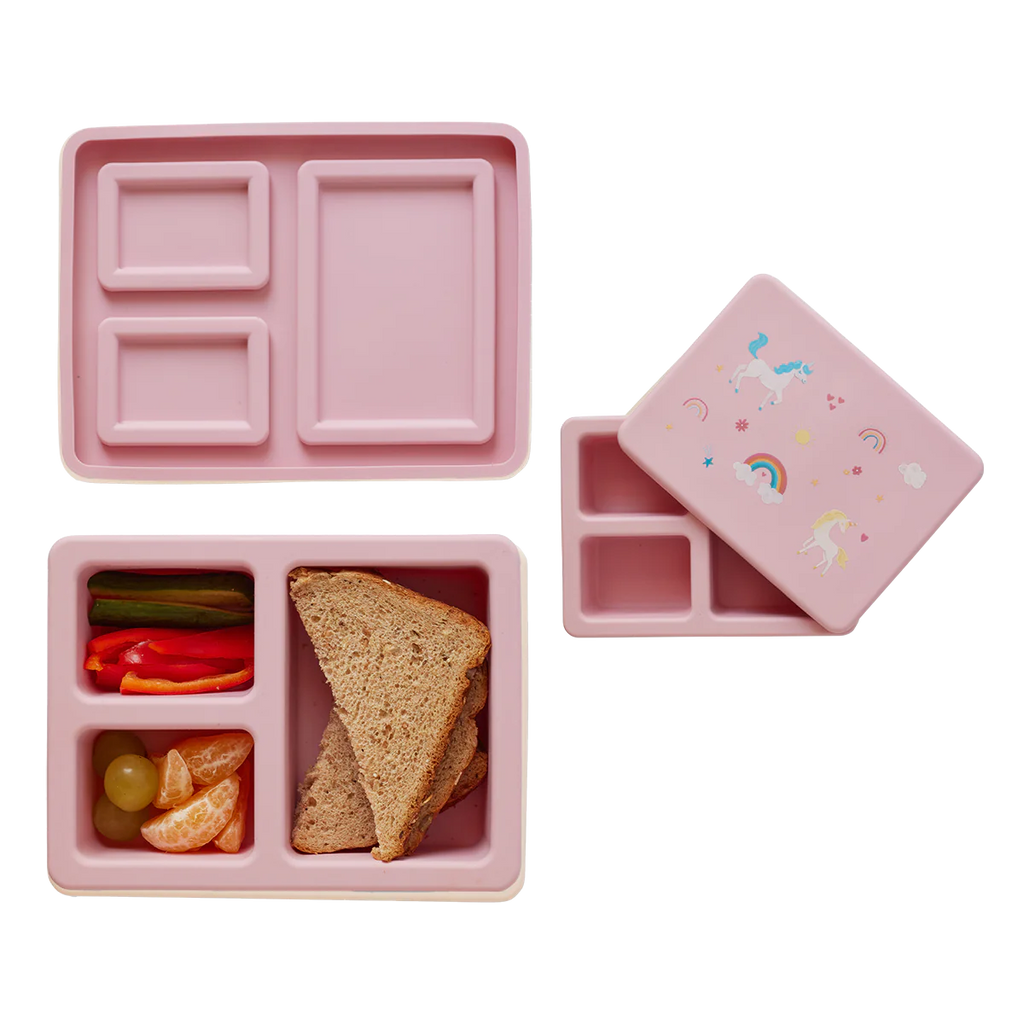Mini Silicone Bento Box || Unicorn Bubblegum Pink