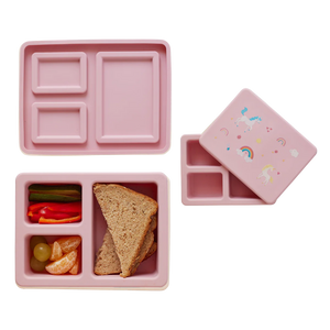 Mini Silicone Bento Box || Unicorn Bubblegum Pink