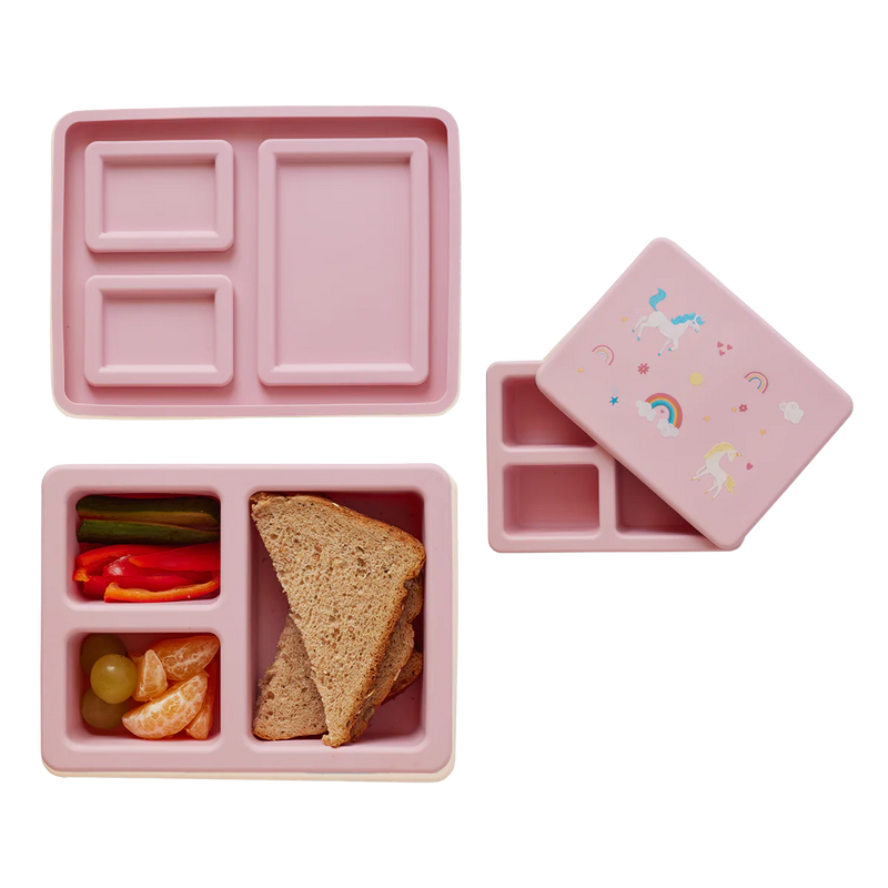 Mini Silicone Bento Box - Unicorn Bubblegum Pink