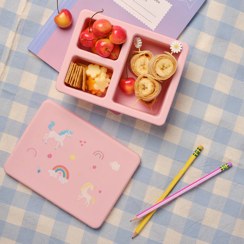 Mini Silicone Bento Box - Unicorn Bubblegum Pink