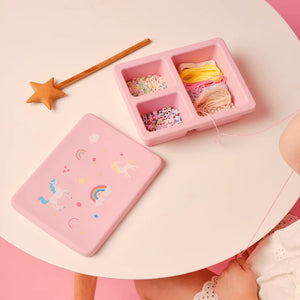 Mini Silicone Bento Box - Unicorn Bubblegum Pink