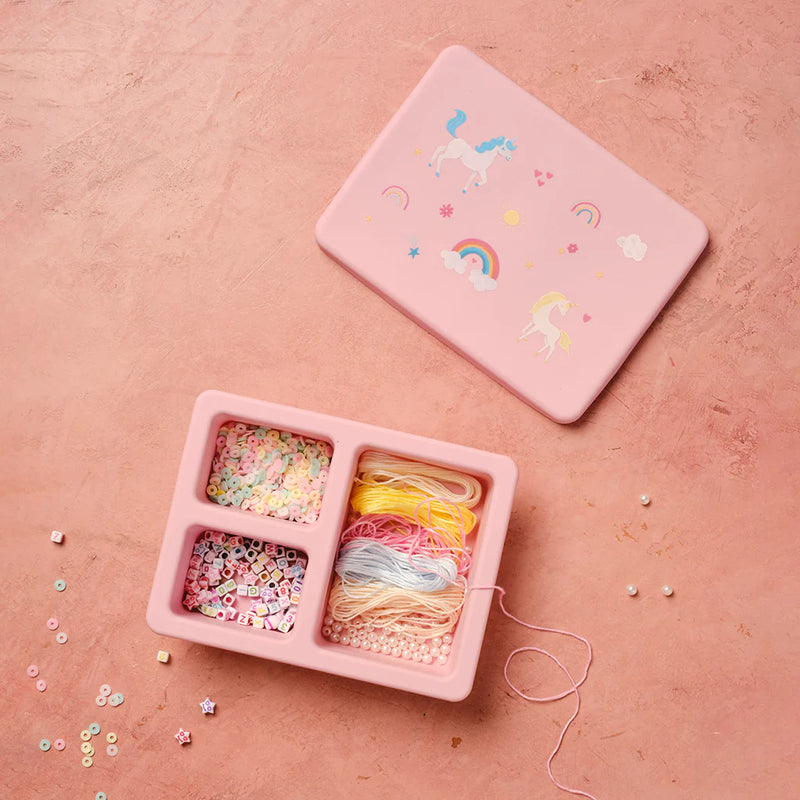 Mini Silicone Bento Box - Unicorn Bubblegum Pink