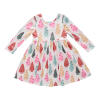 Girls Lame Steph Dress - Bottle Brush Trees