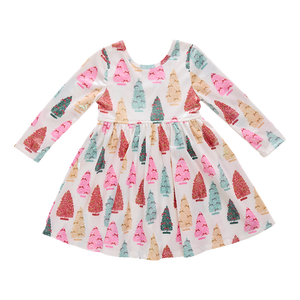 Girls Lame Steph Dress - Bottle Brush Trees