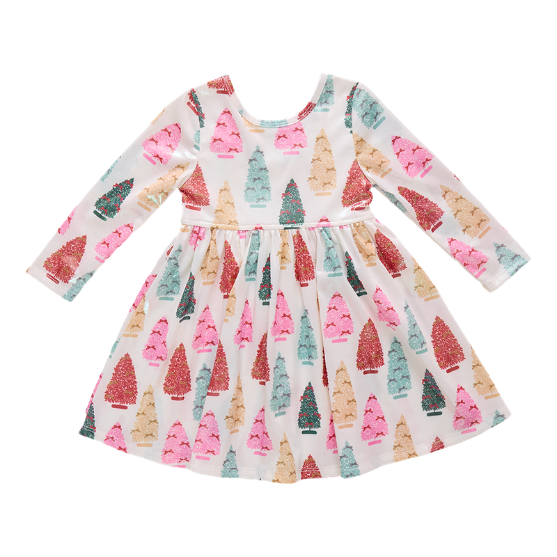 Girls Lame Steph Dress - Bottle Brush Trees