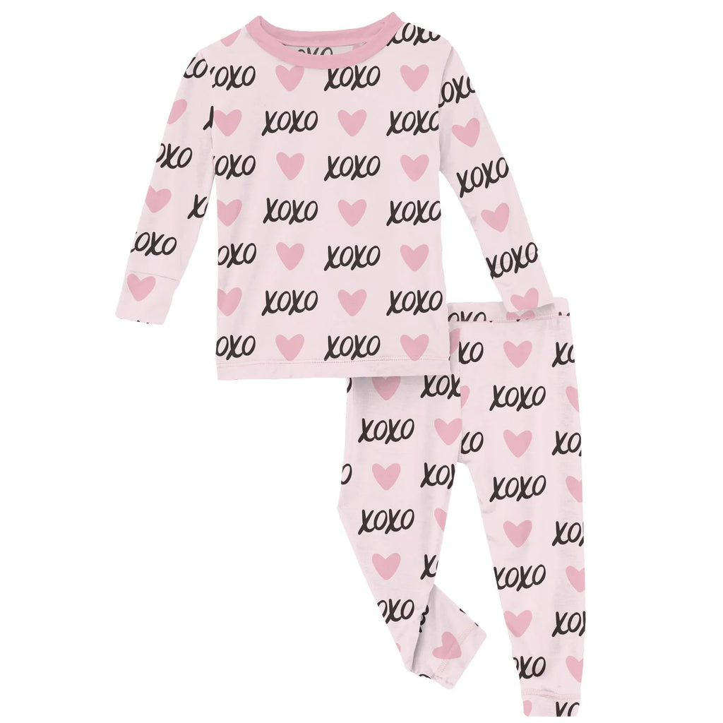 Long Sleeve Pajama Set - Shrinking Violet XOXO