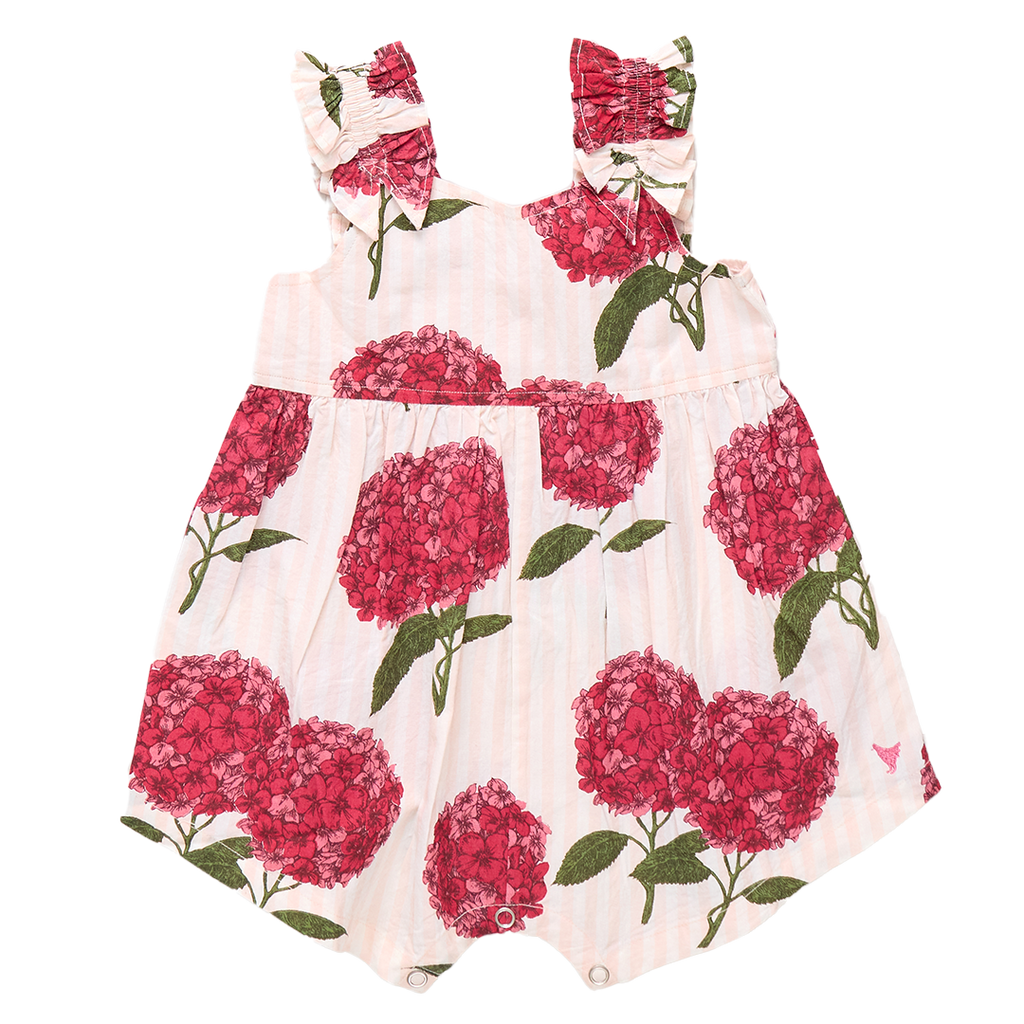 Baby Girls Via Jumper - Pink Stripe Hydrangeas