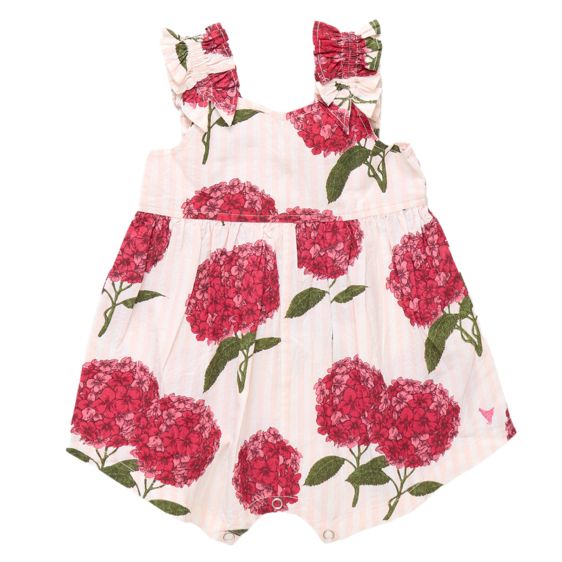 Baby Girls Via Jumper - Pink Stripe Hydrangeas