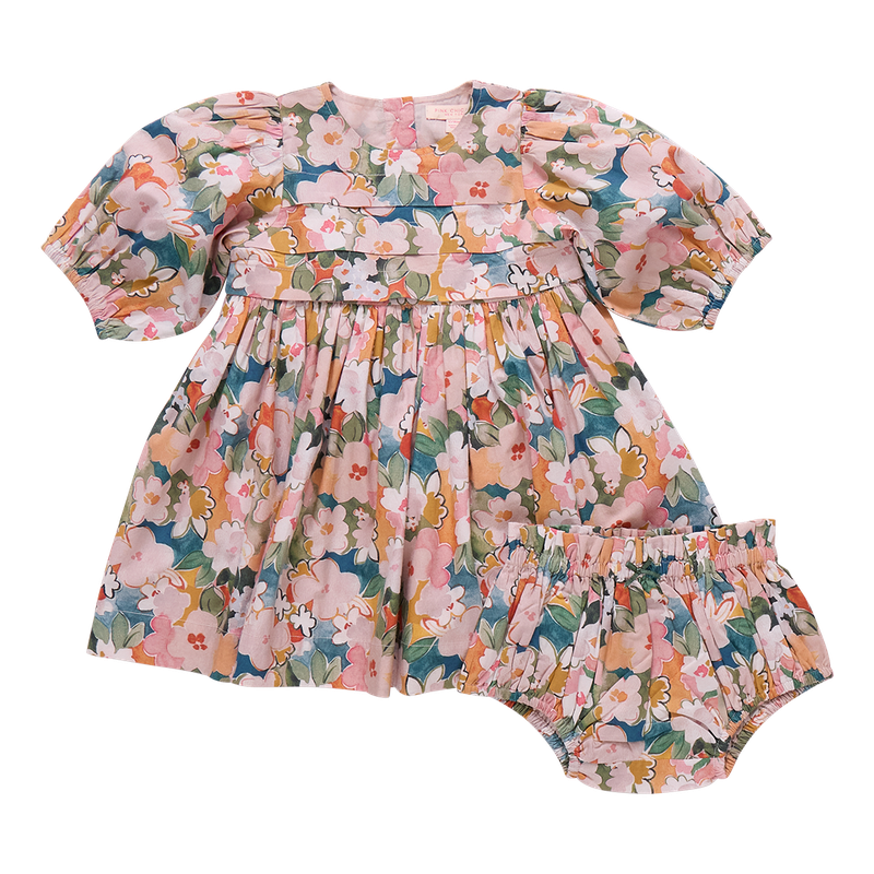 Baby Girls Evelyn Dress Set - Watercolor Floral