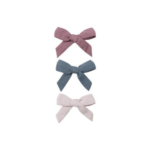 Bow W. Clip, Set Of 3 - Mulberry, Ocean, Lilac