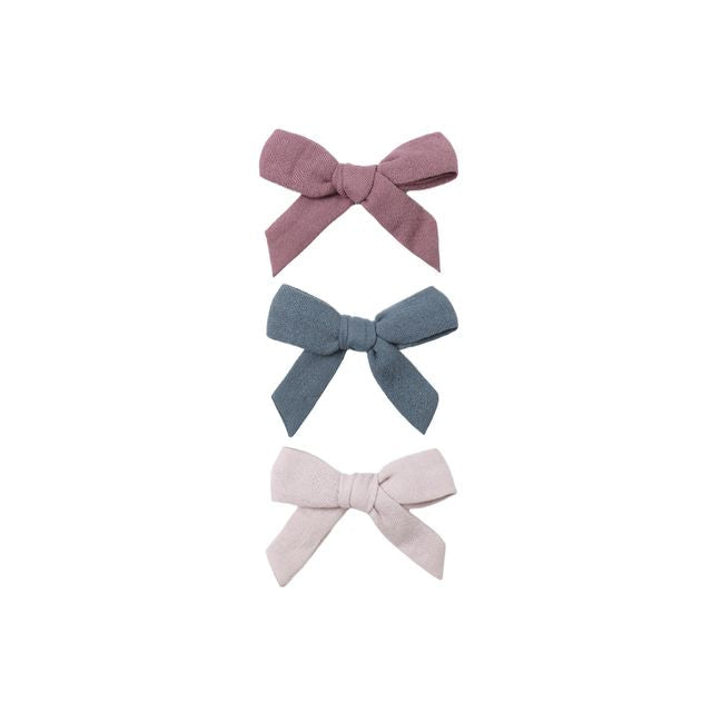 Bow W. Clip, Set Of 3 - Mulberry, Ocean, Lilac