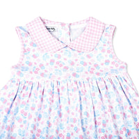 Sweet Strawberries Pink Collared S/L Dress