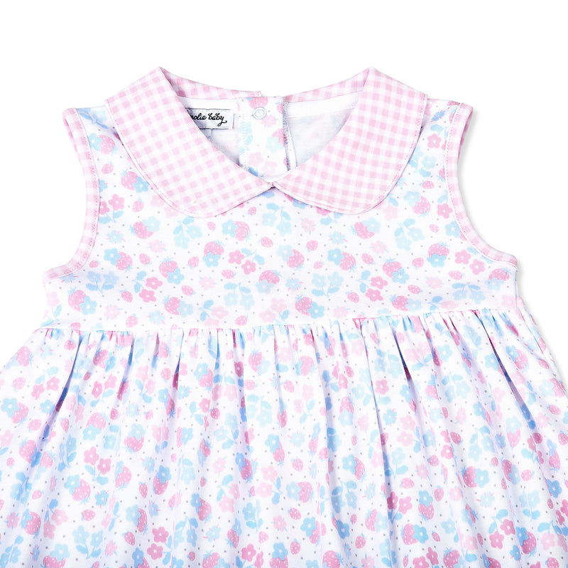 Sweet Strawberries Pink Collared S/L Dress