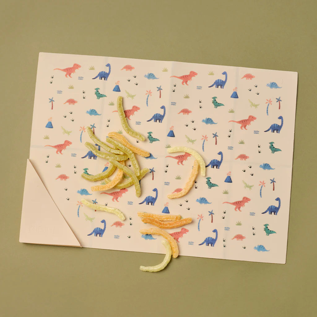 Silicone Placemat - Dinosaur Warm Cream