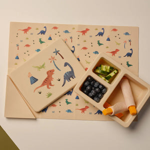 Silicone Placemat - Dinosaur Warm Cream