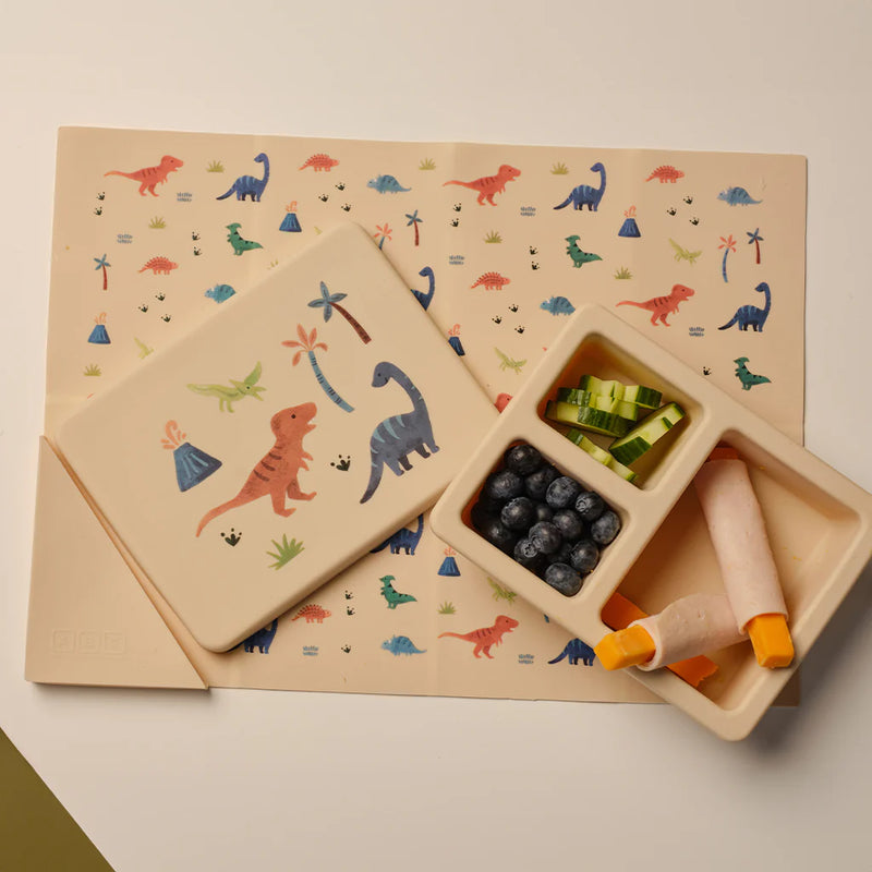 Silicone Placemat - Dinosaur Warm Cream
