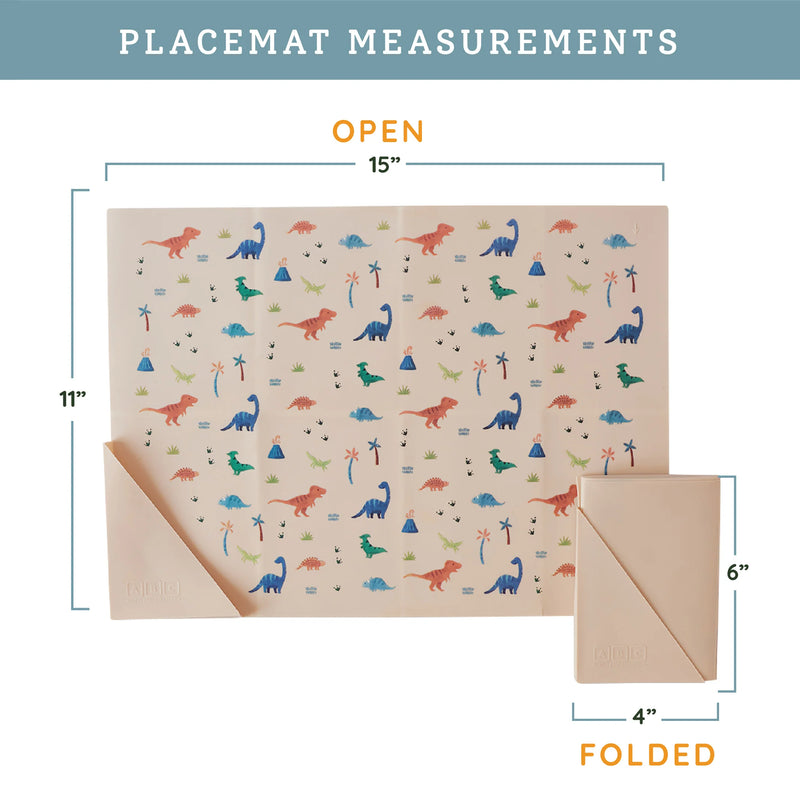 Silicone Placemat - Dinosaur Warm Cream